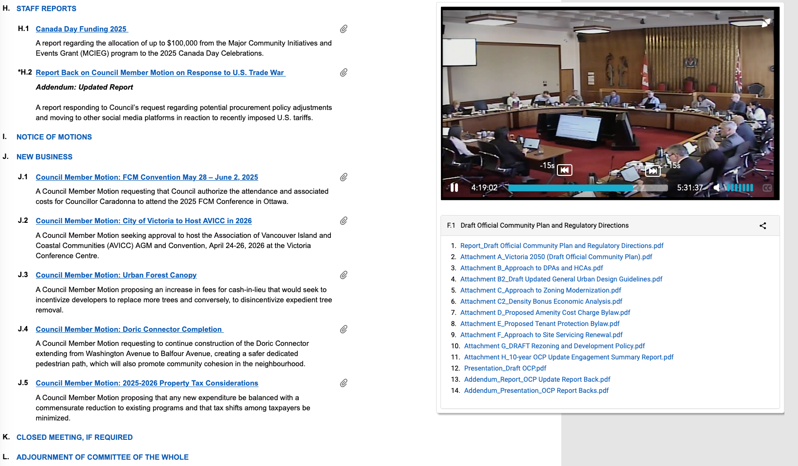 Council Member Motion – Urban Forest Canopy